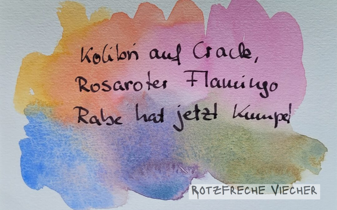 Ganz schön exaltiert, meint der Rabe
