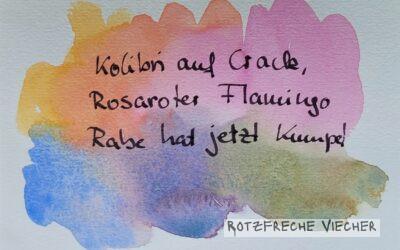Ganz schön exaltiert, meint der Rabe