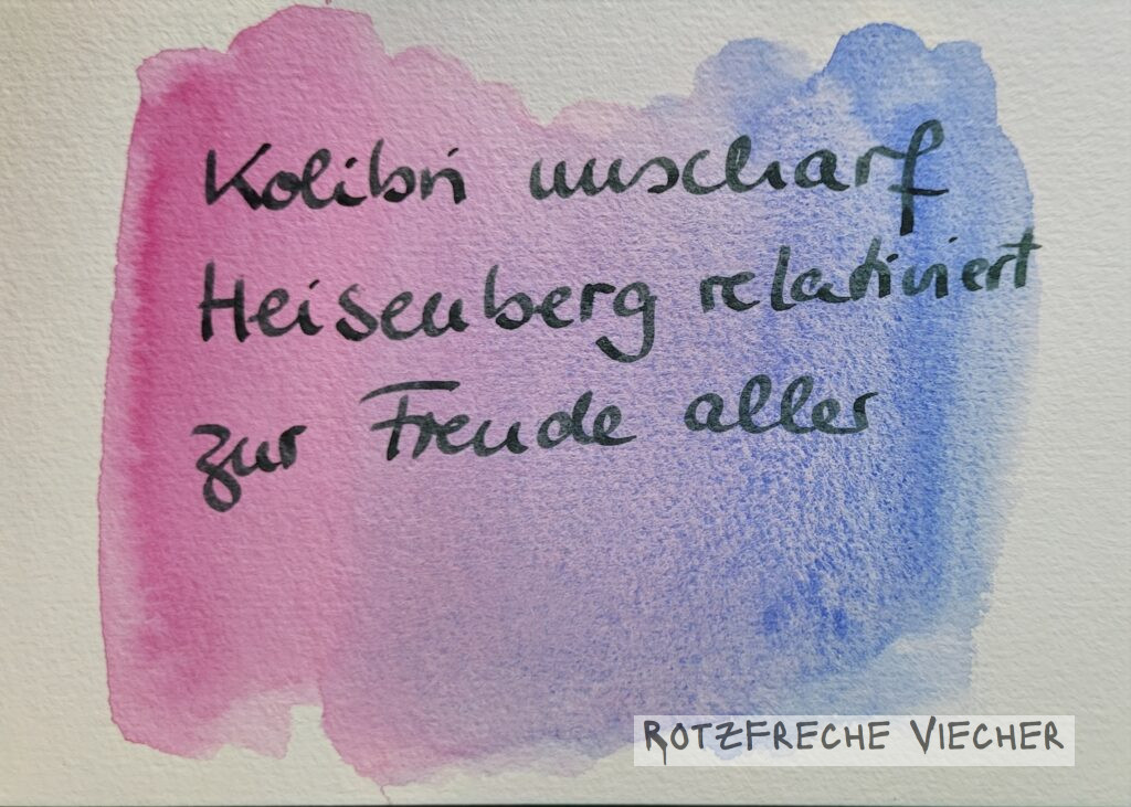 Kolibir unscharf
Heisenberg relativiert
zur Freude aller